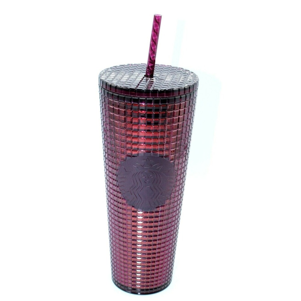 Starbucks Berry Plum Grid Disco Christmas Holiday 2020 Cold Cup Tumbler